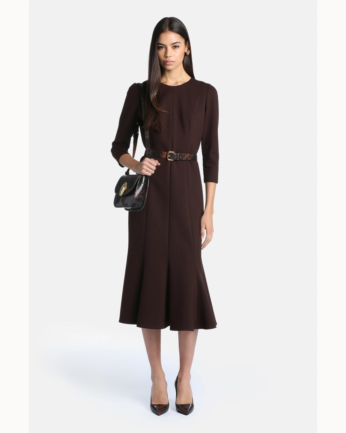 Lucia Dress in brown, primary view