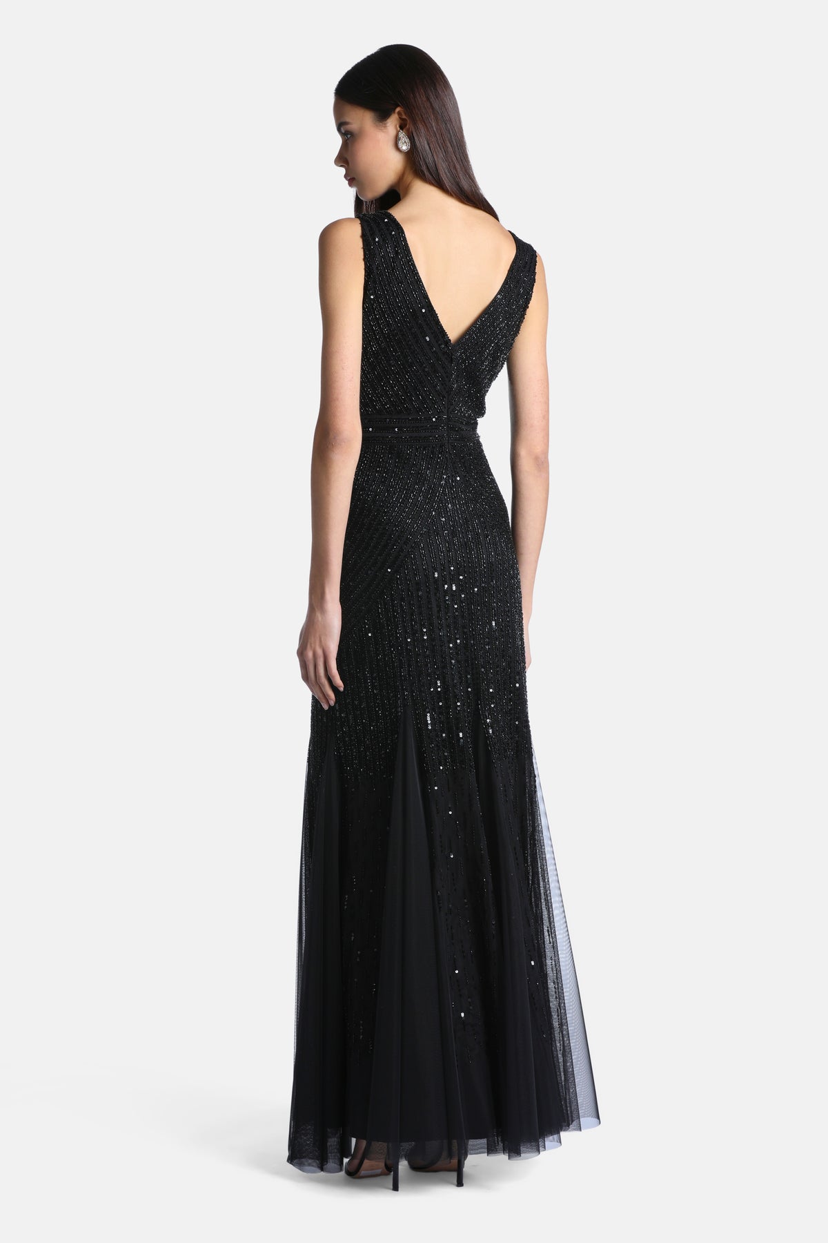 Gradis Maxi Dress With Appliqués in Black, view 2