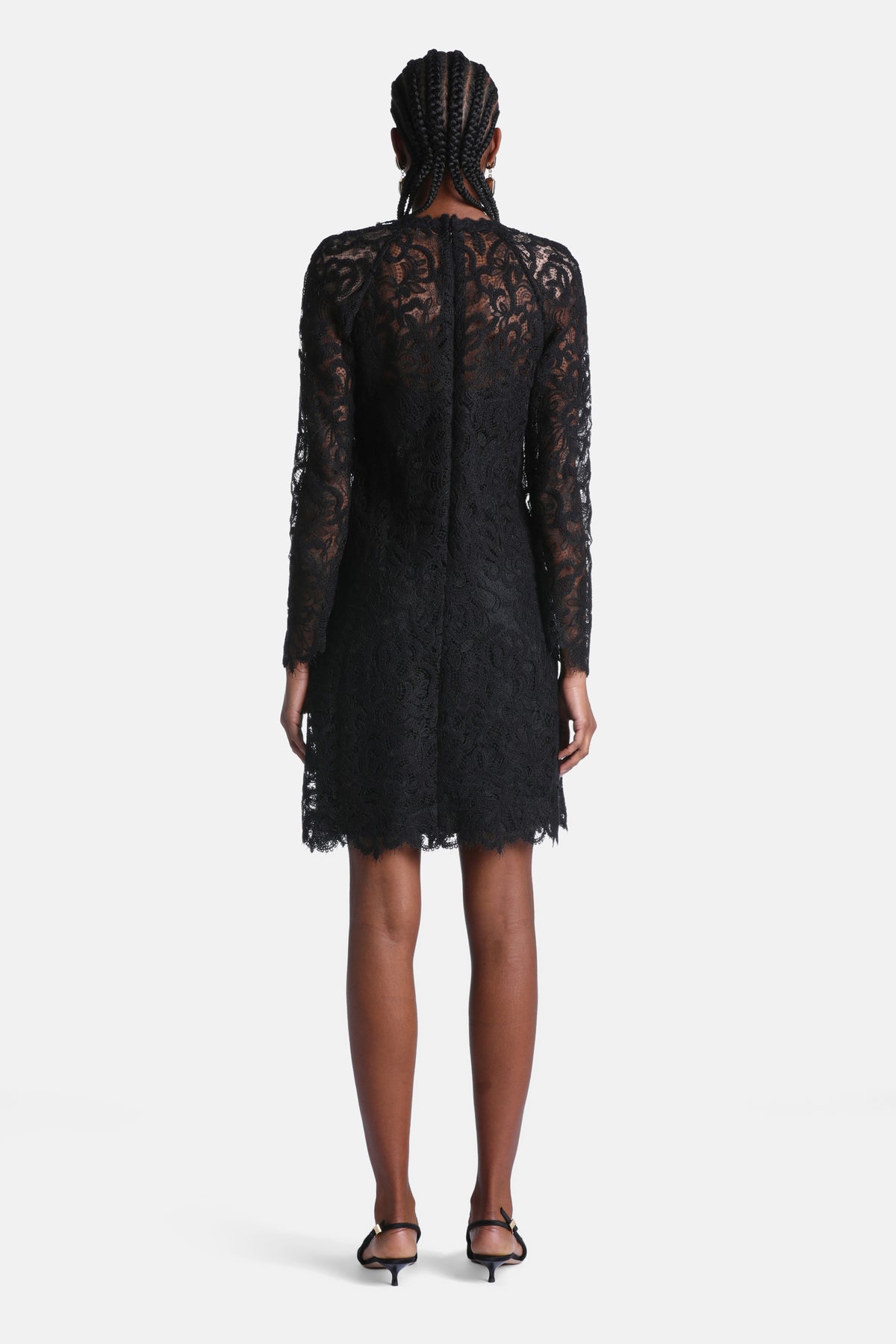 Gardana Lace Minidress in Black, view 2