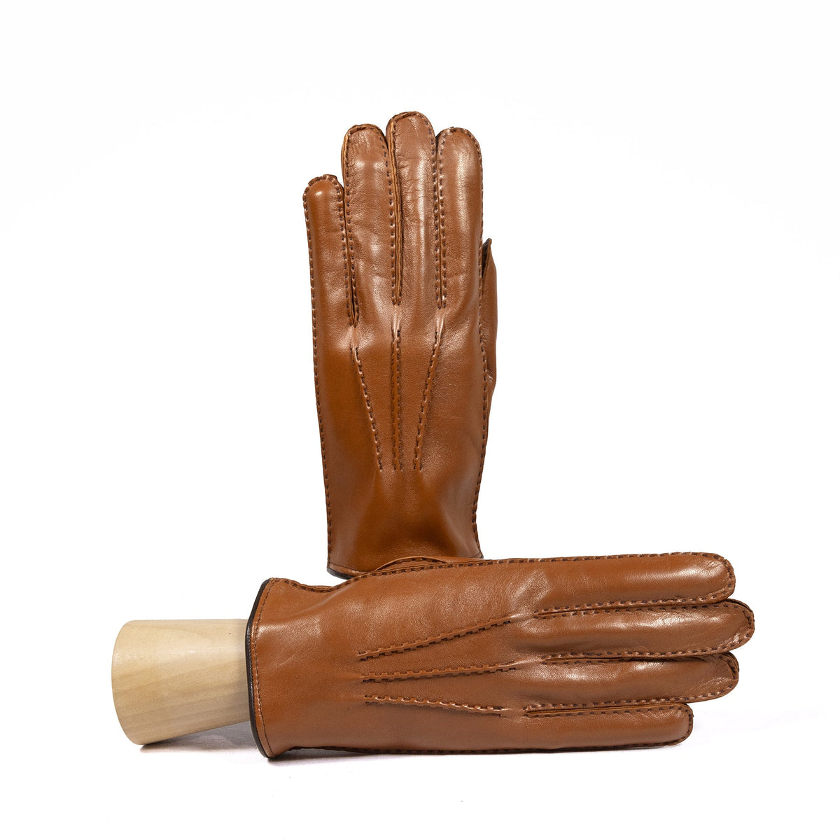 Meridian Hand-Stitched Nappa Gloves in Camel, primary view