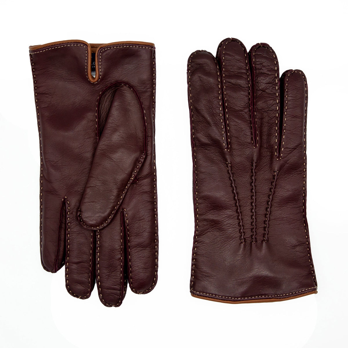 Meridian Hand-Stitched Nappa Gloves in Bordeaux, view 2
