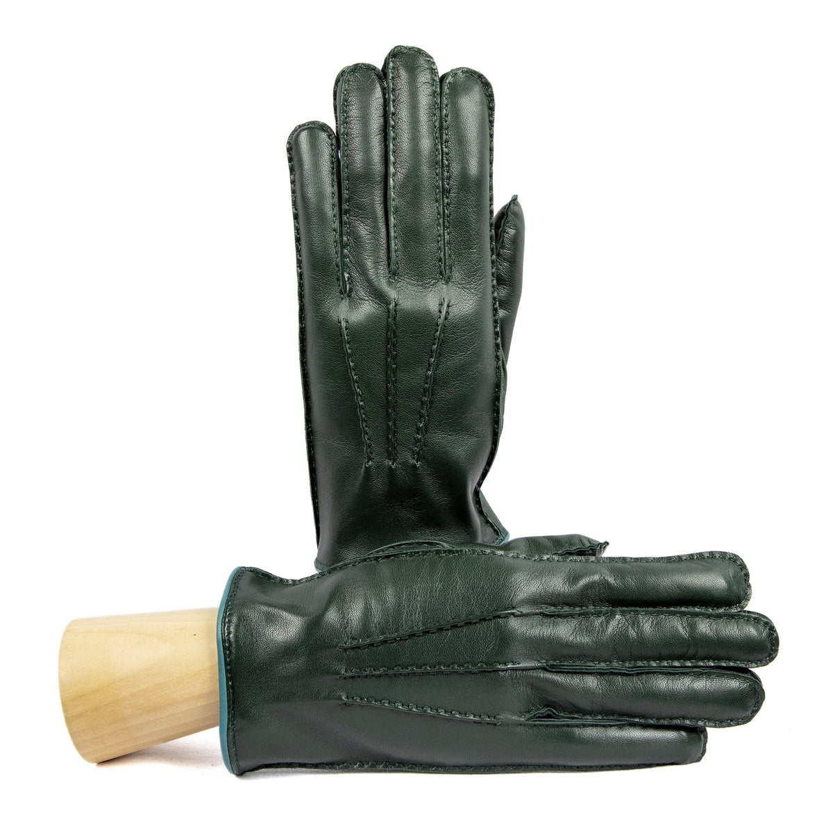 Meridian Hand-Stitched Nappa Gloves in Forest Green, primary view