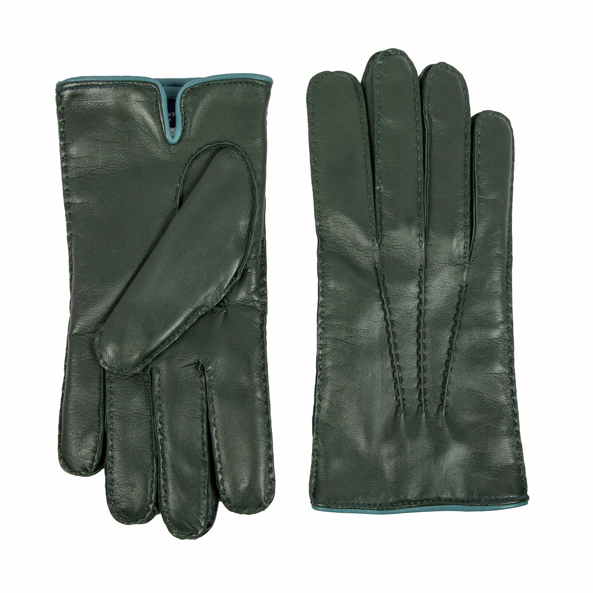 Meridian Hand-Stitched Nappa Gloves in Forest Green, view 2