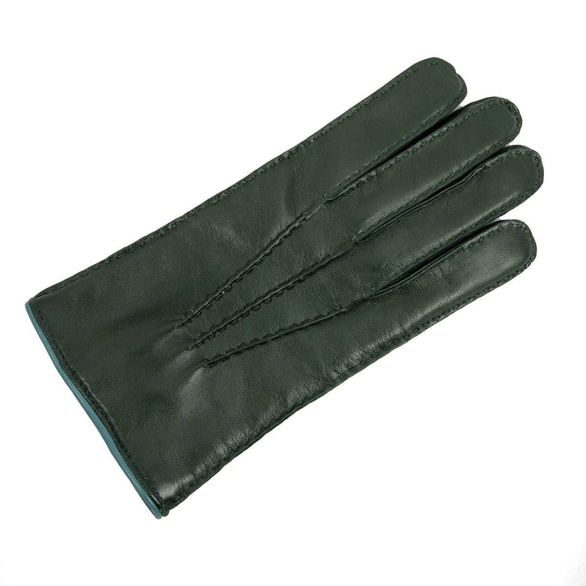 Meridian Hand-Stitched Nappa Gloves in Forest Green, view 3