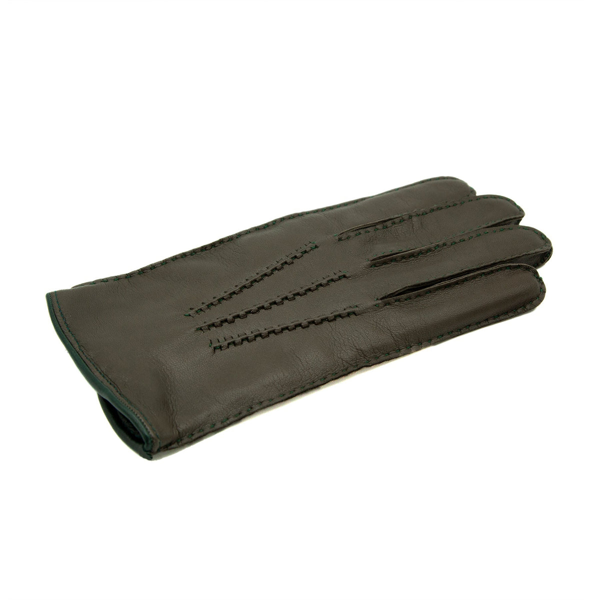 Meridian Hand-Stitched Nappa Gloves in Mud, view 3