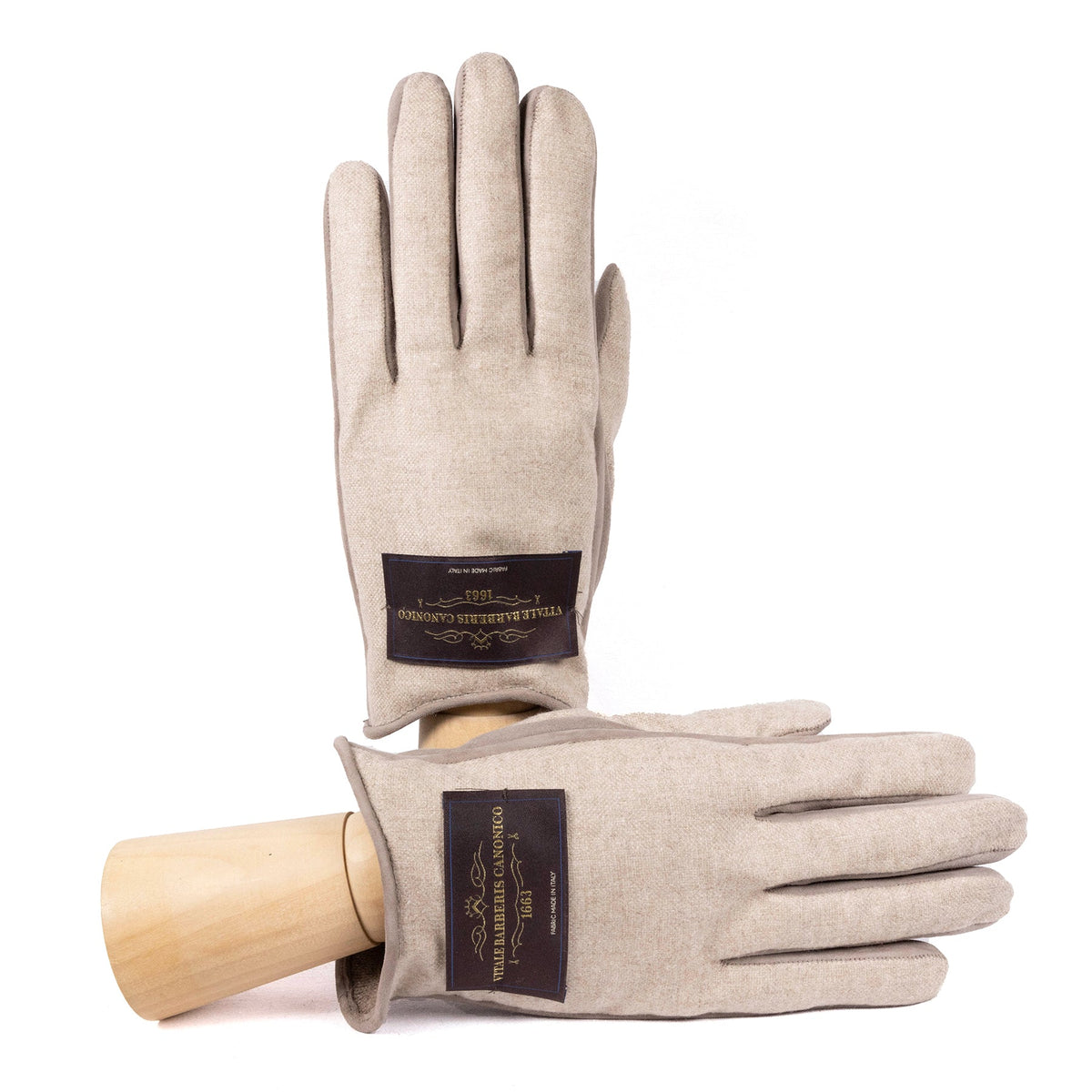 Meridian Nappa and Cashmere-Back Gloves in Taupe, primary view