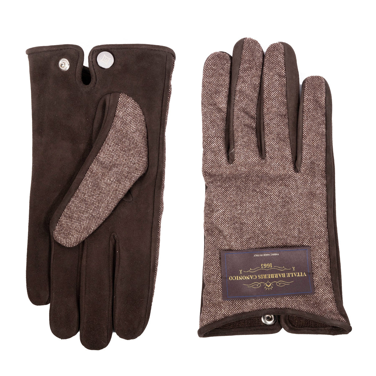 Meridian Nappa and Cashmere-Back Gloves in Brown, view 2