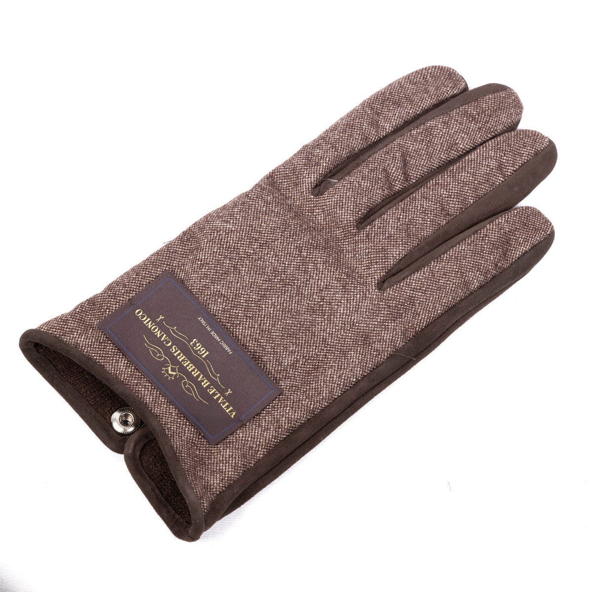 Meridian Nappa and Cashmere-Back Gloves in Brown, view 3