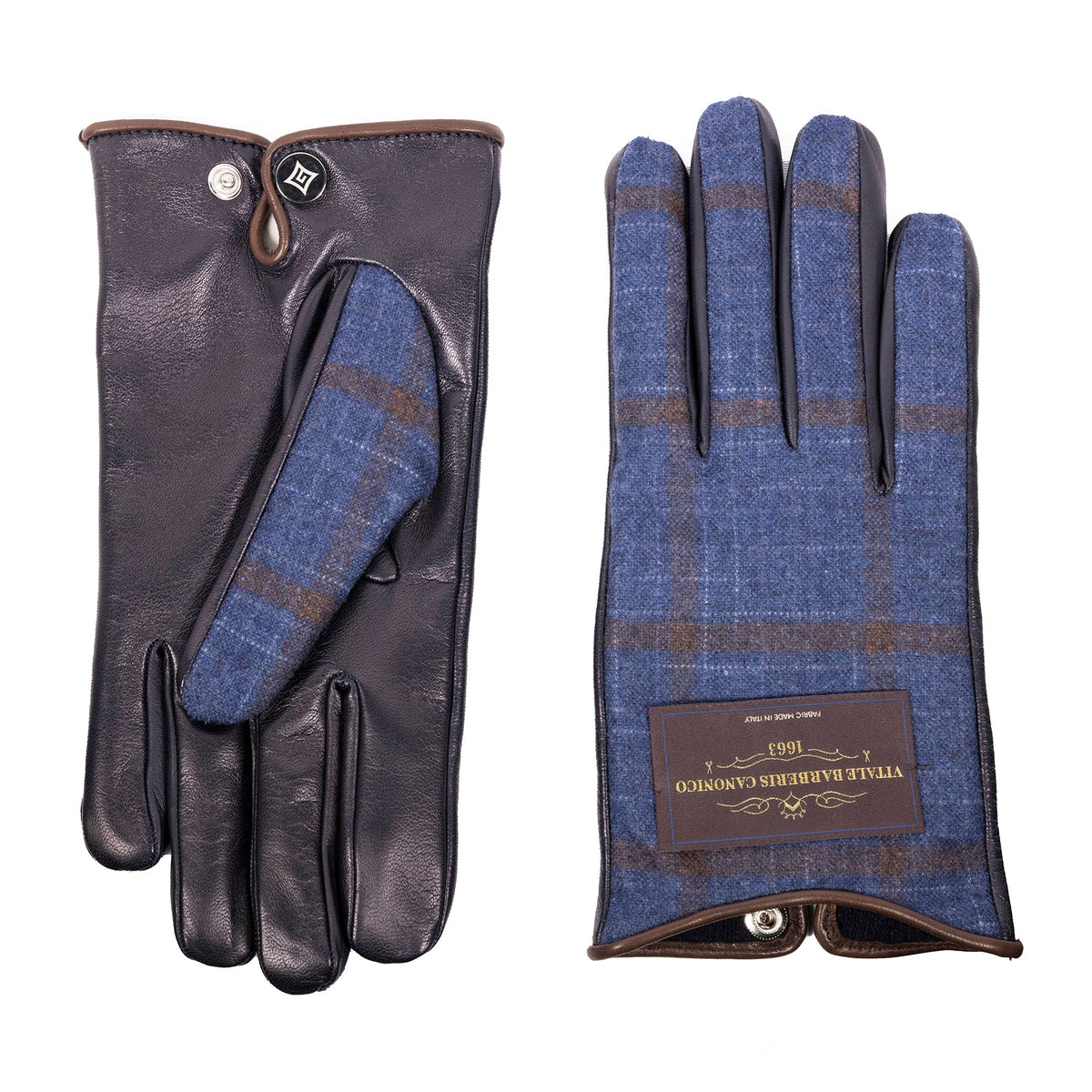 Meridian Nappa and Cashmere-Back Gloves in Navy, view 2
