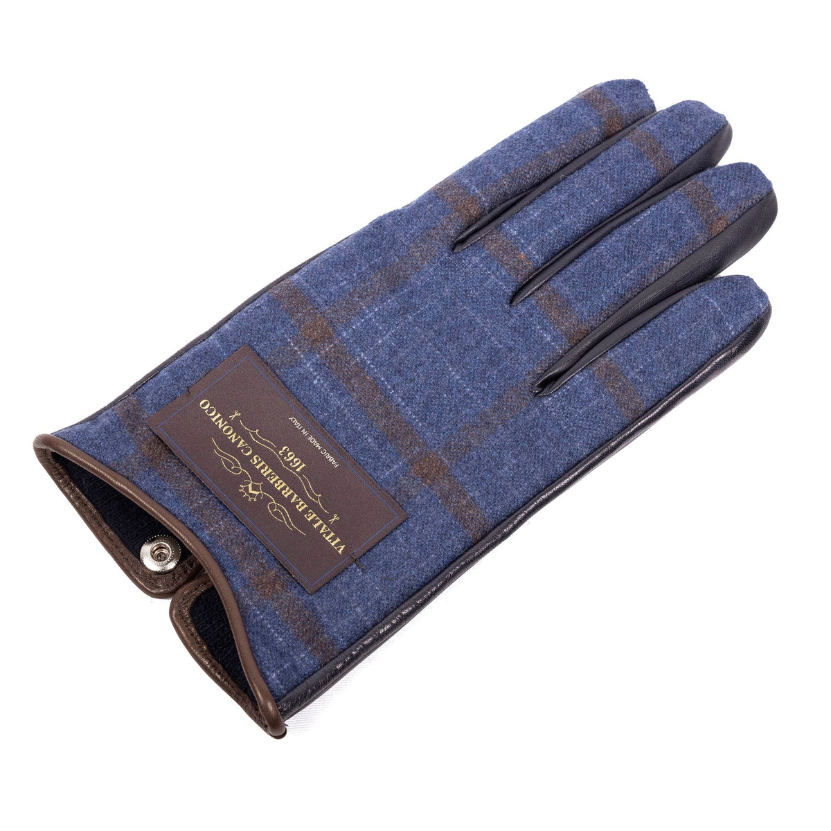 Meridian Nappa and Cashmere-Back Gloves in Navy, view 3