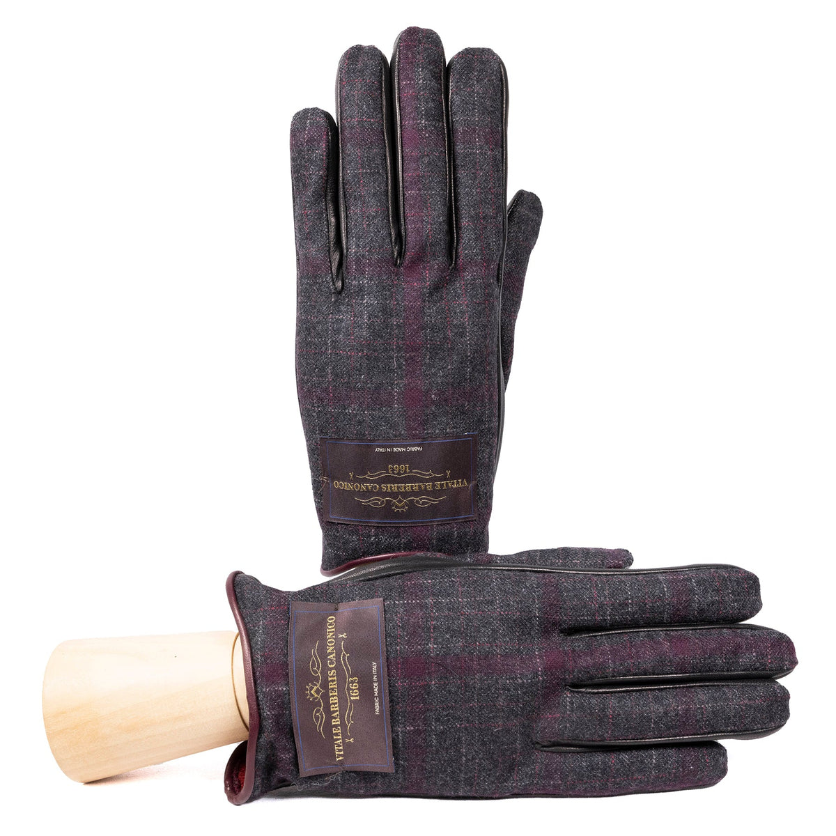 Meridian Nappa and Cashmere-Back Gloves in Navy, view 4