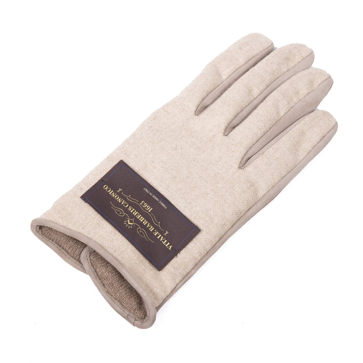 Meridian Nappa and Cashmere-Back Gloves in Taupe, view 3