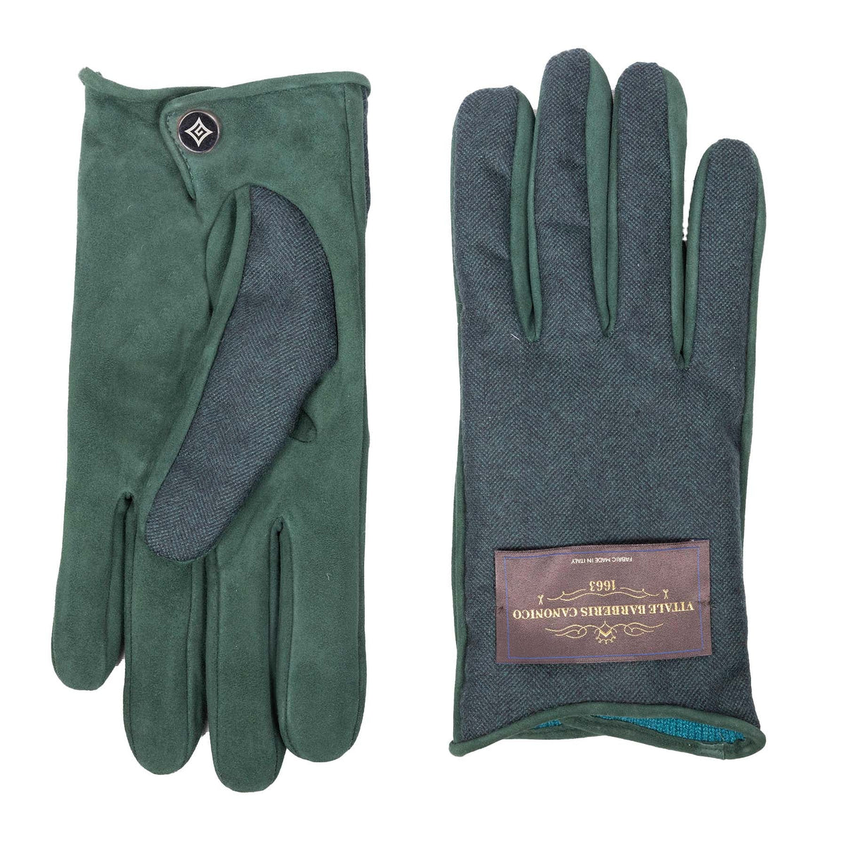 Meridian Nappa and Cashmere-Back Gloves in Forest Green, view 2