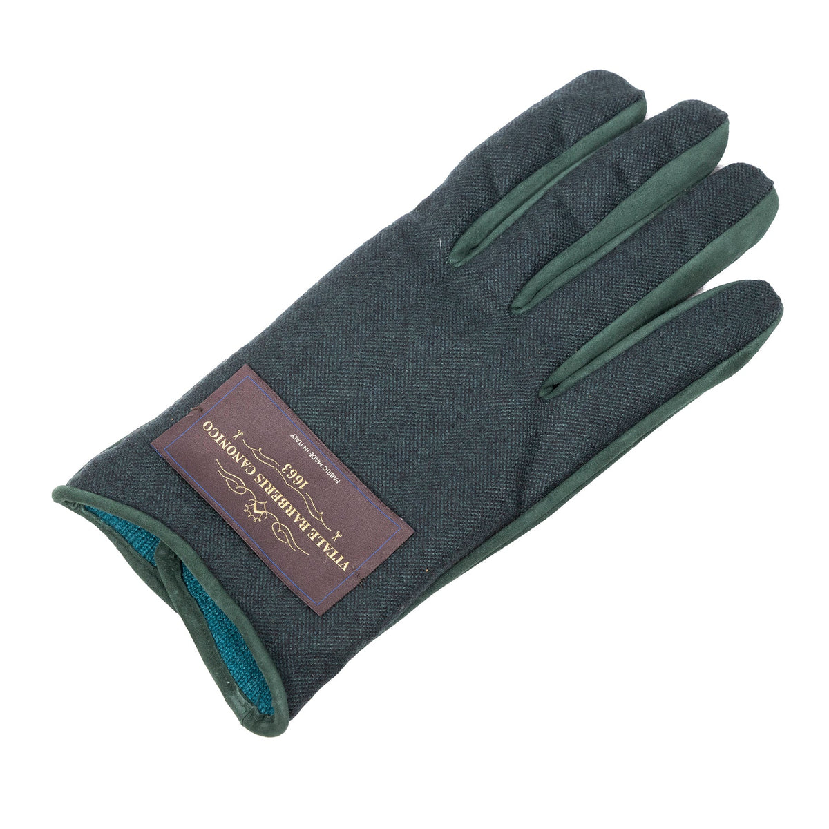 Meridian Nappa and Cashmere-Back Gloves in Forest Green, view 3
