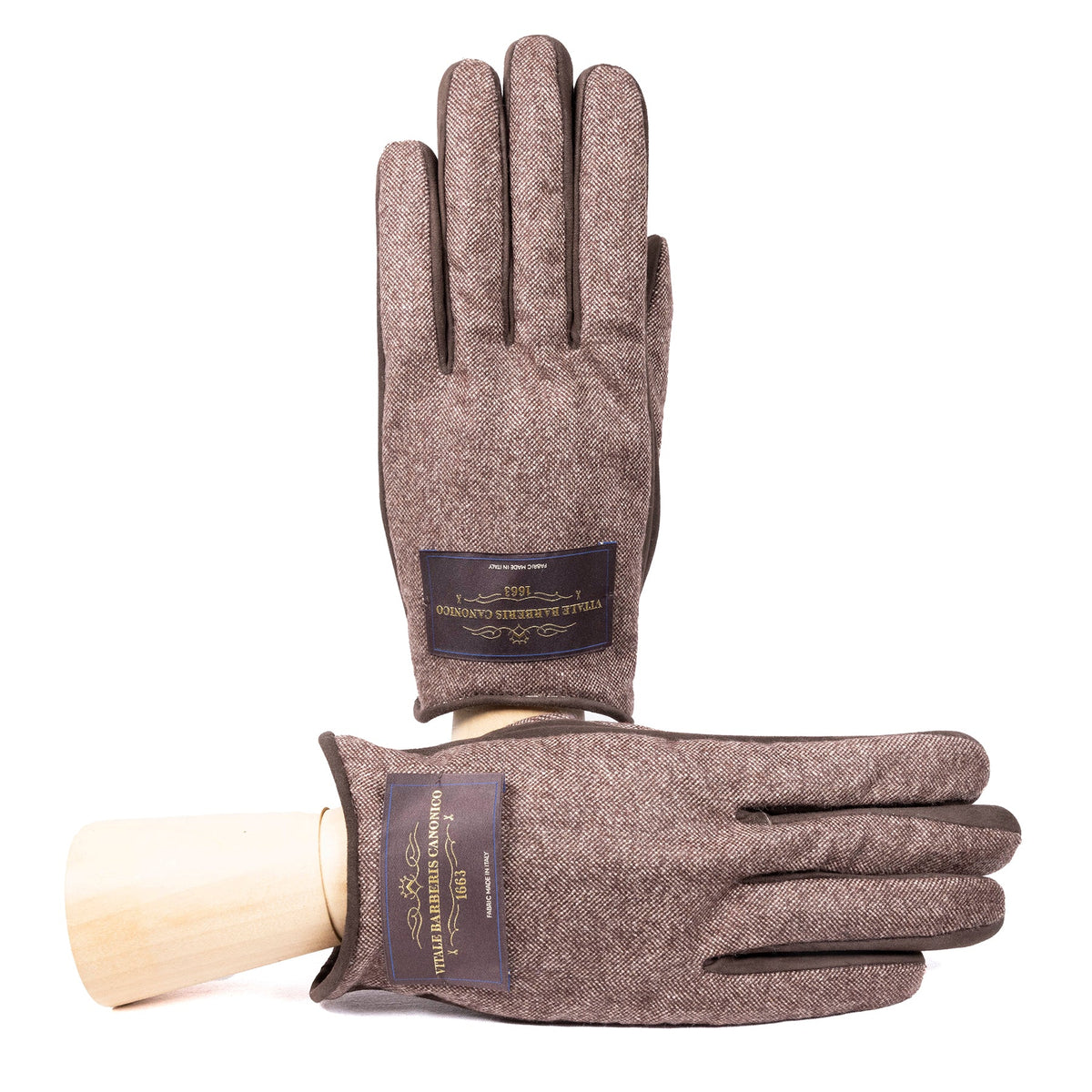 Meridian Nappa and Cashmere-Back Gloves in Brown, primary view