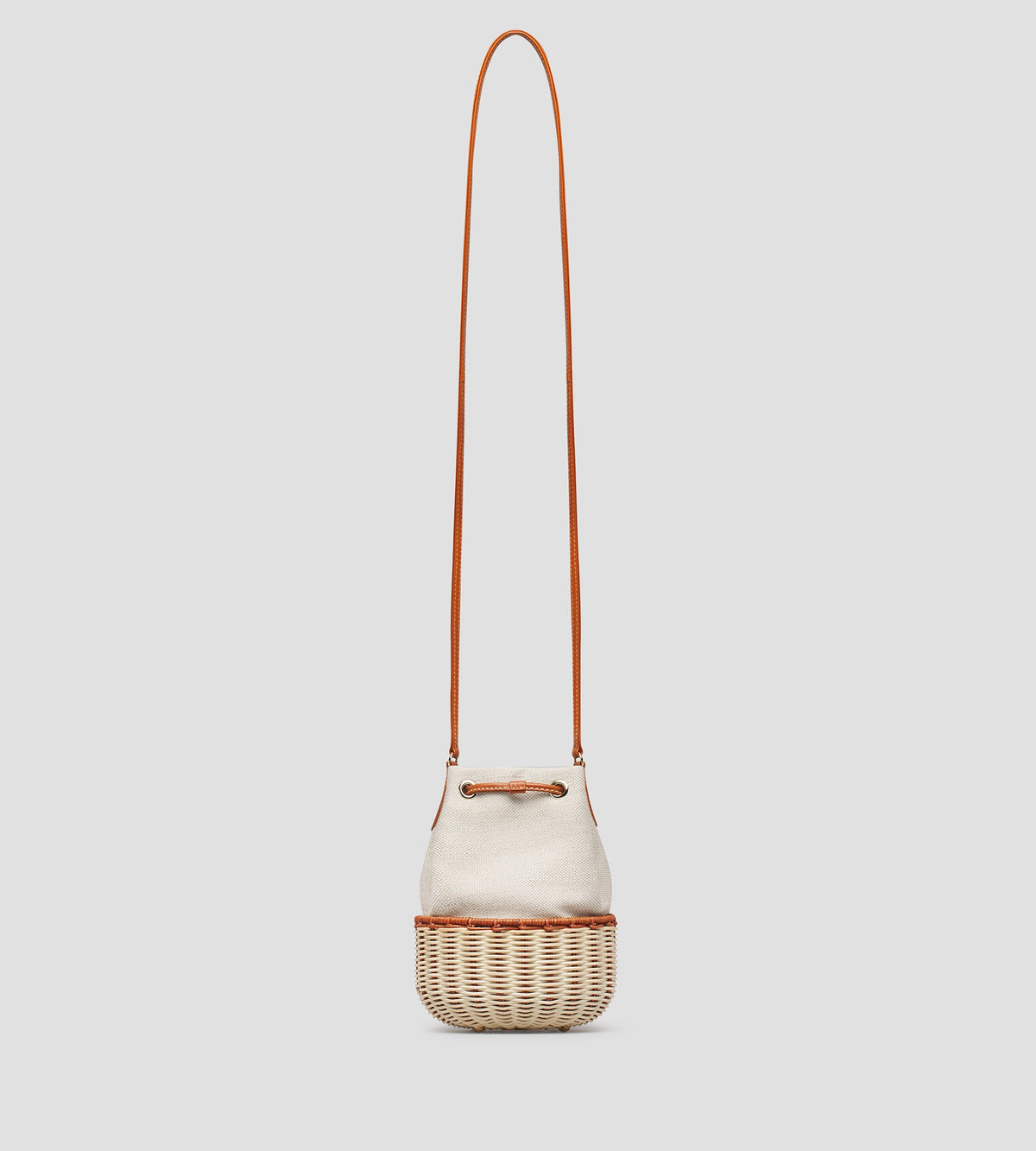 Adria Wicker Bucket Bag in Natural, view 4