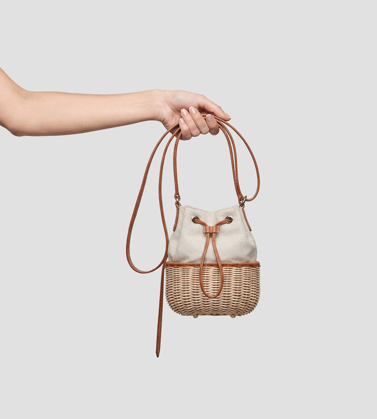 Adria Wicker Bucket Bag in Natural, view 2