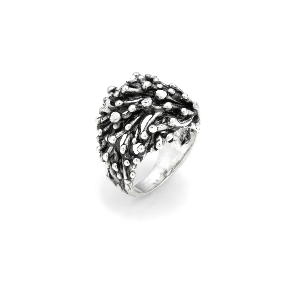 Orbit Burnished Silver Statement Ring in Silver, primary view