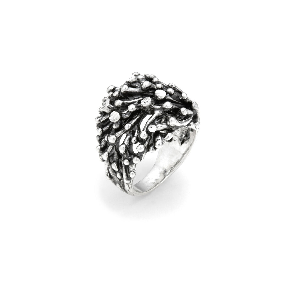 Orbit Burnished Silver Statement Ring in Silver, primary view