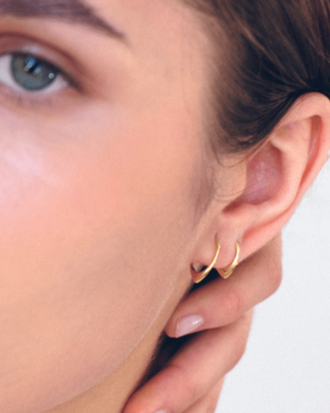 Orbit Gold Hoop Earring in Yellow Gold, view 4