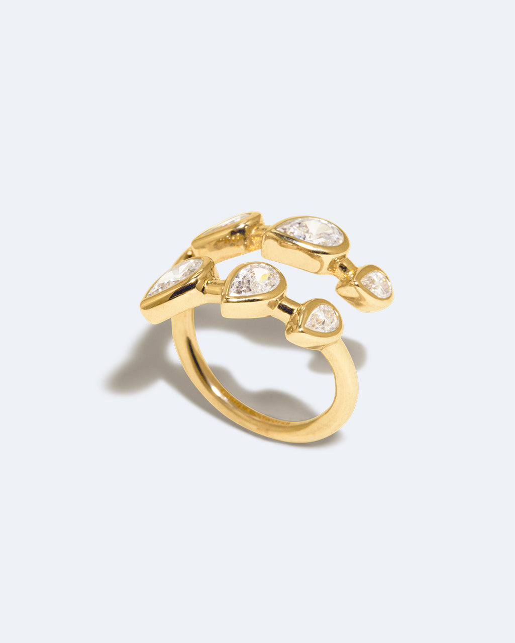 Orbit Open Zirconia Ring in Gold Vermeil, view 2