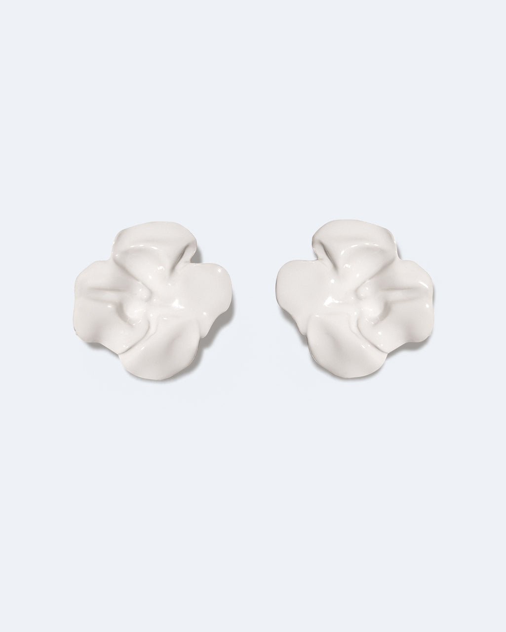 Orbit White Enamel and Silver Earrings, primary view