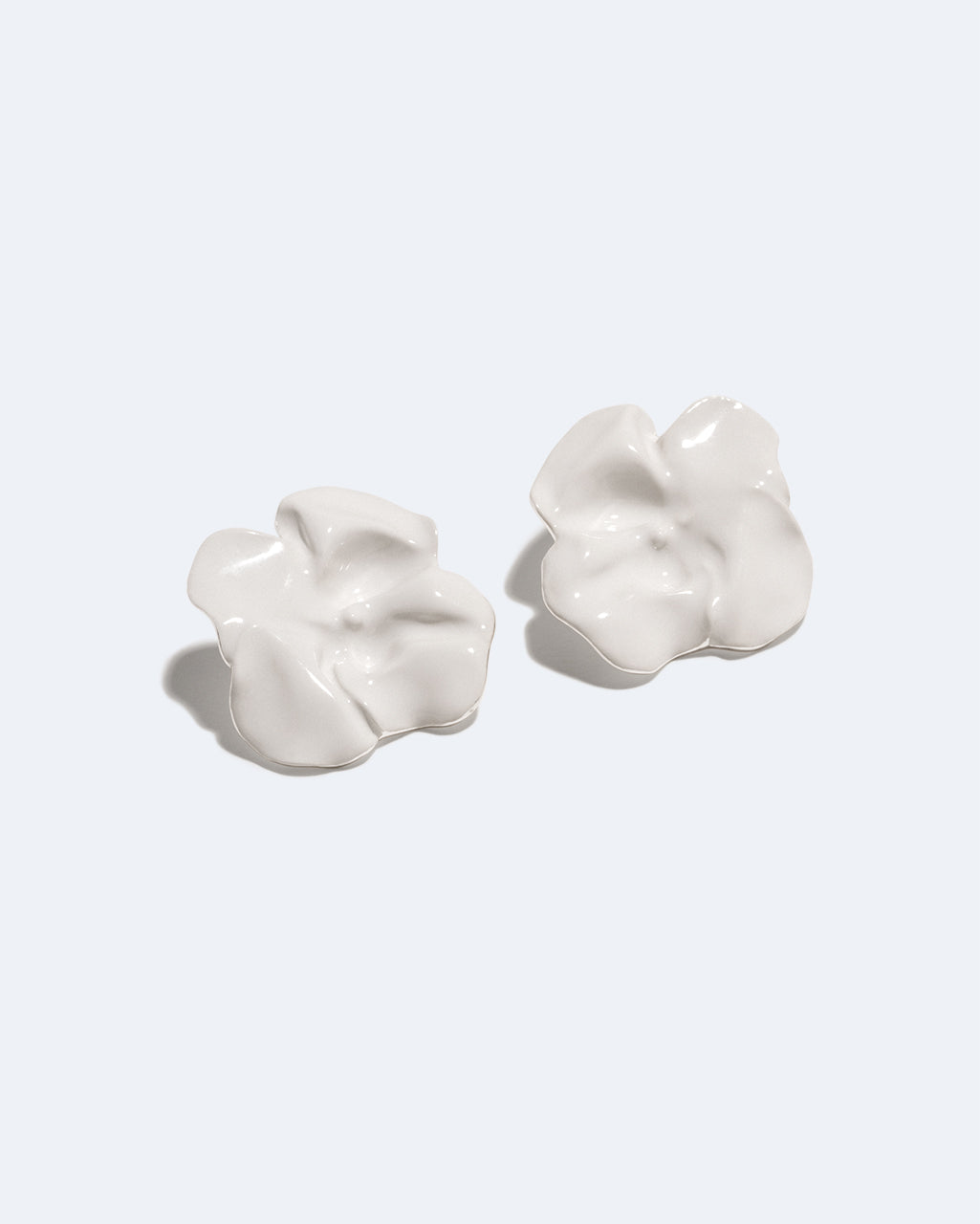 Orbit White Enamel and Silver Earrings, view 3