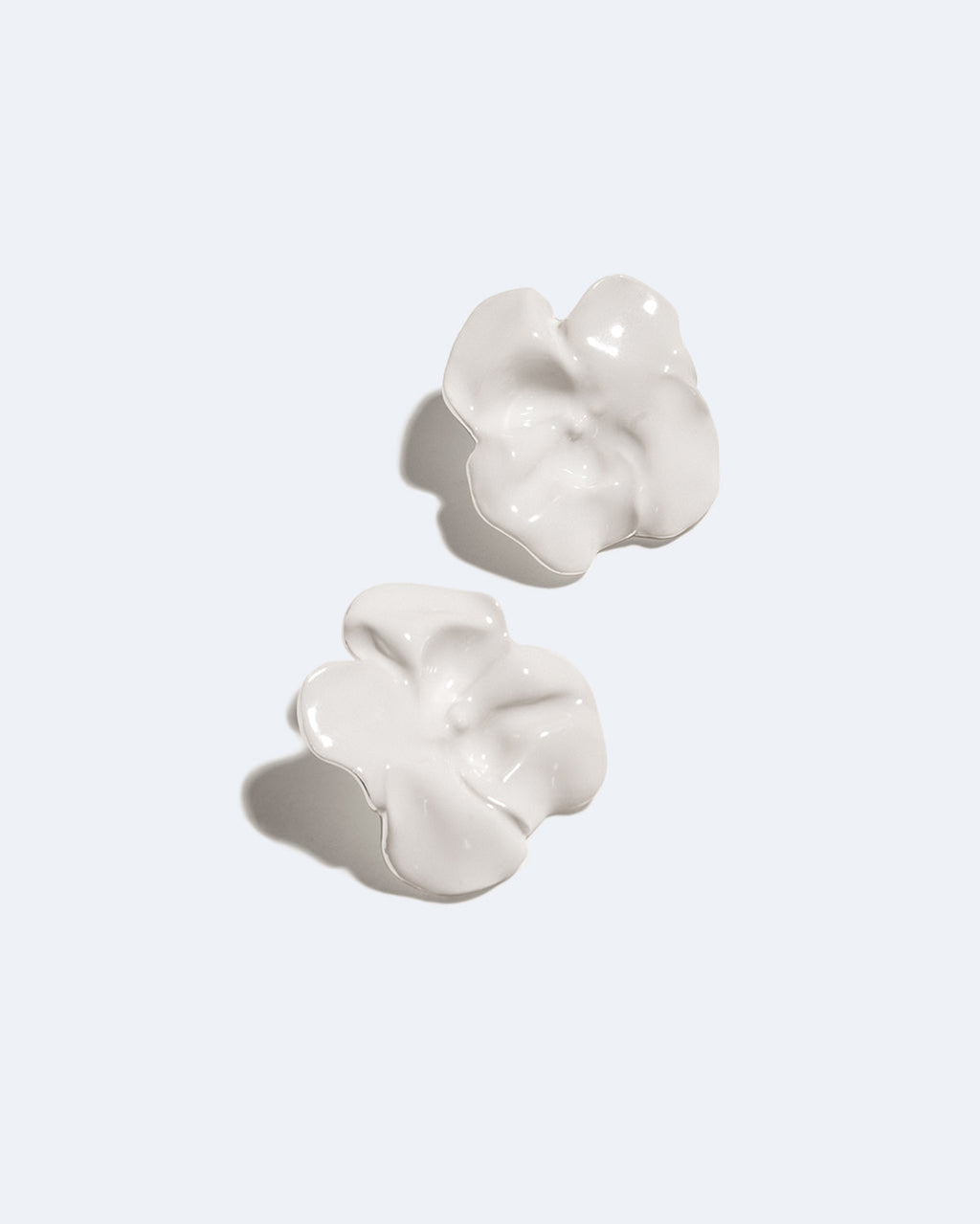 Orbit White Enamel and Silver Earrings, view 5