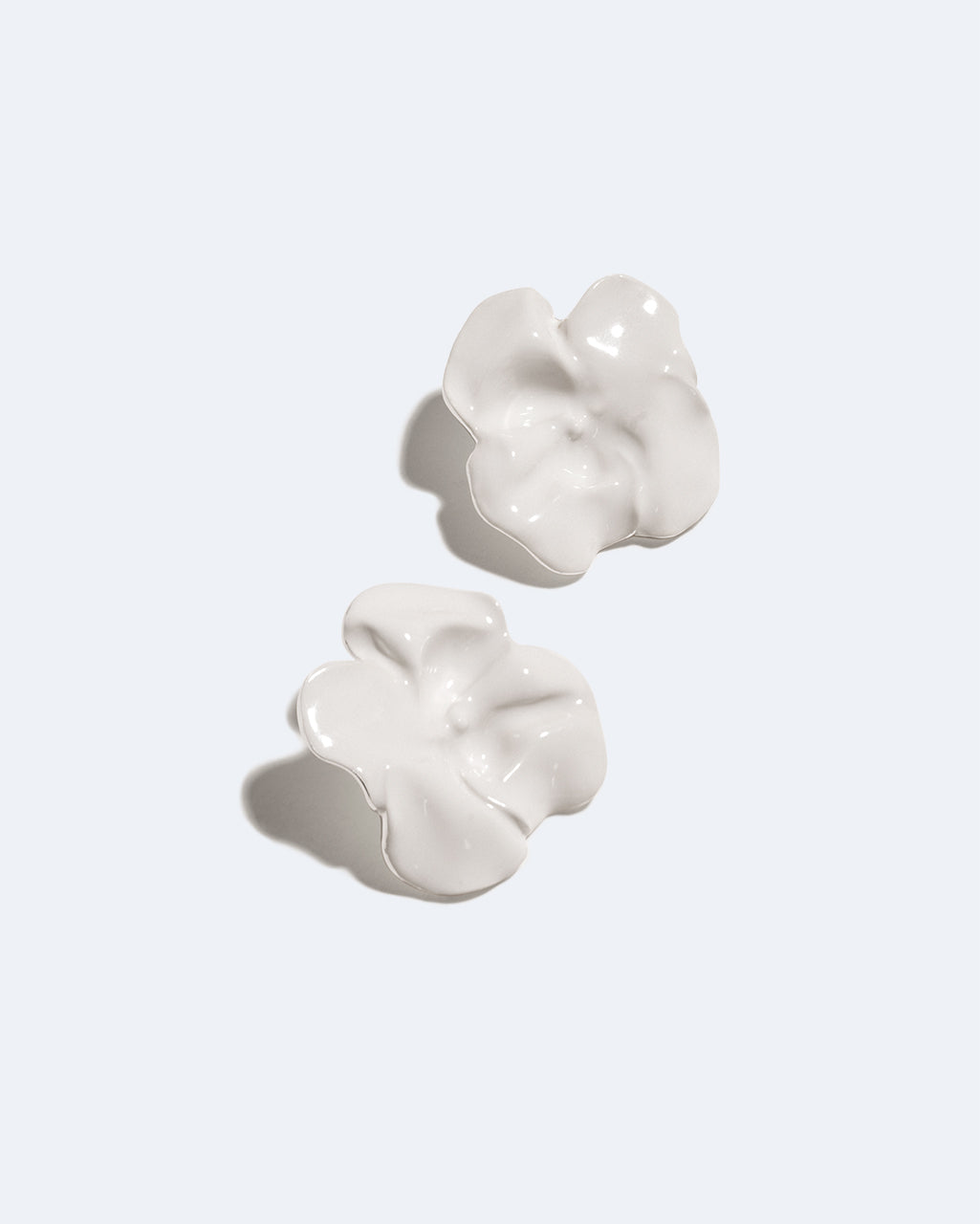 Orbit White Enamel and Silver Earrings, view 5