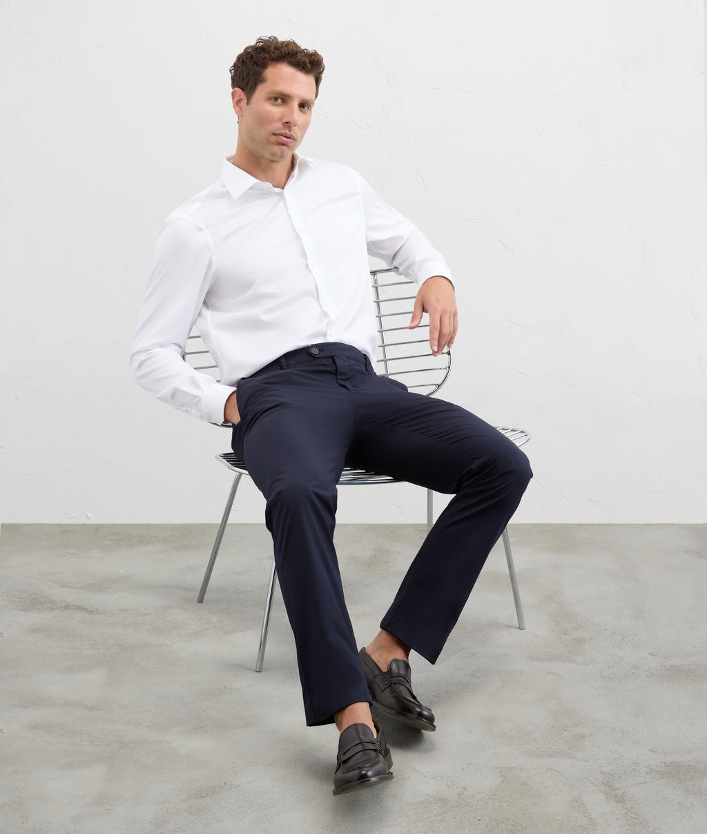 Pure cotton shirt in WHITE, view 2