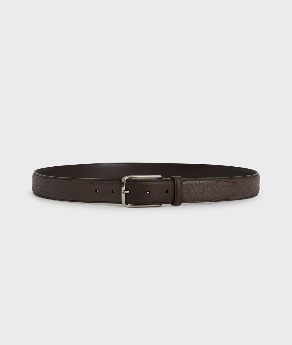 brown deer-effect calfskin belt in TOBACCO, primary view [fp-color:tobacco]