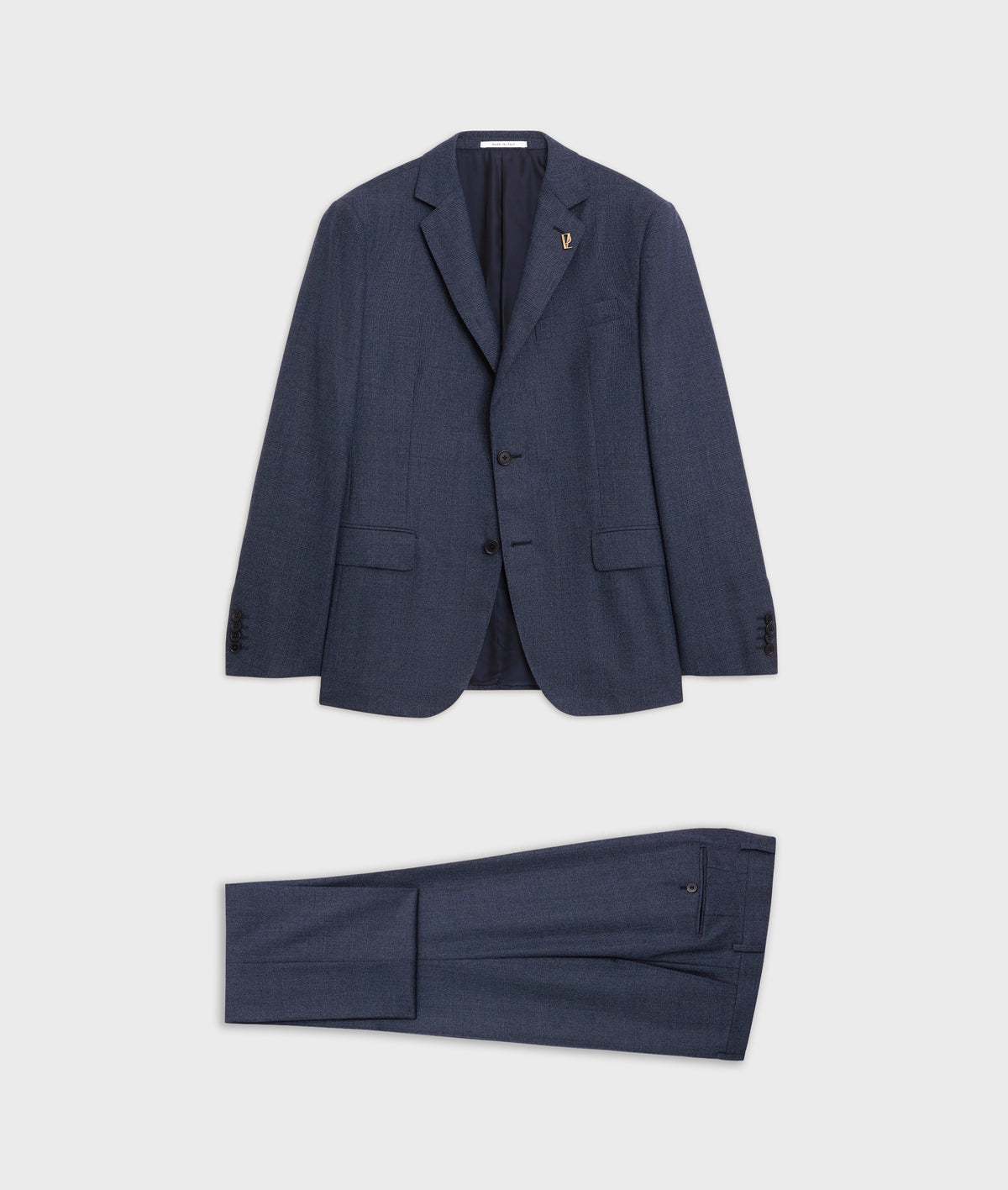 key line pure wool blue glen check suit in DEEP BLUE, primary view