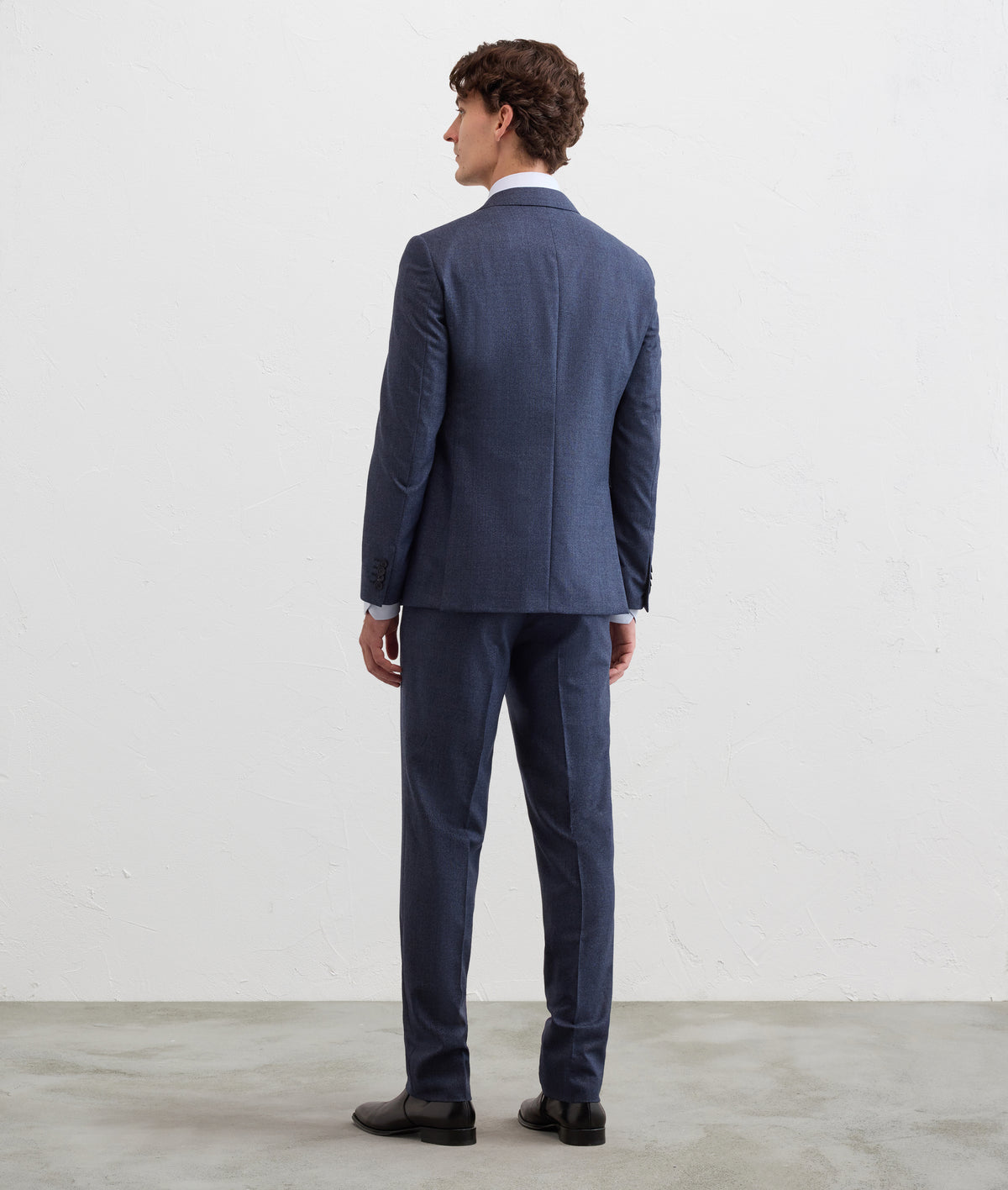 key line pure wool blue glen check suit in DEEP BLUE, view 4