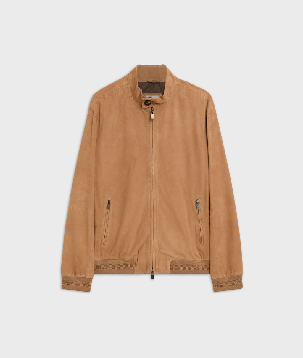 goat suede camel bomber blouson in CAMEL, primary view