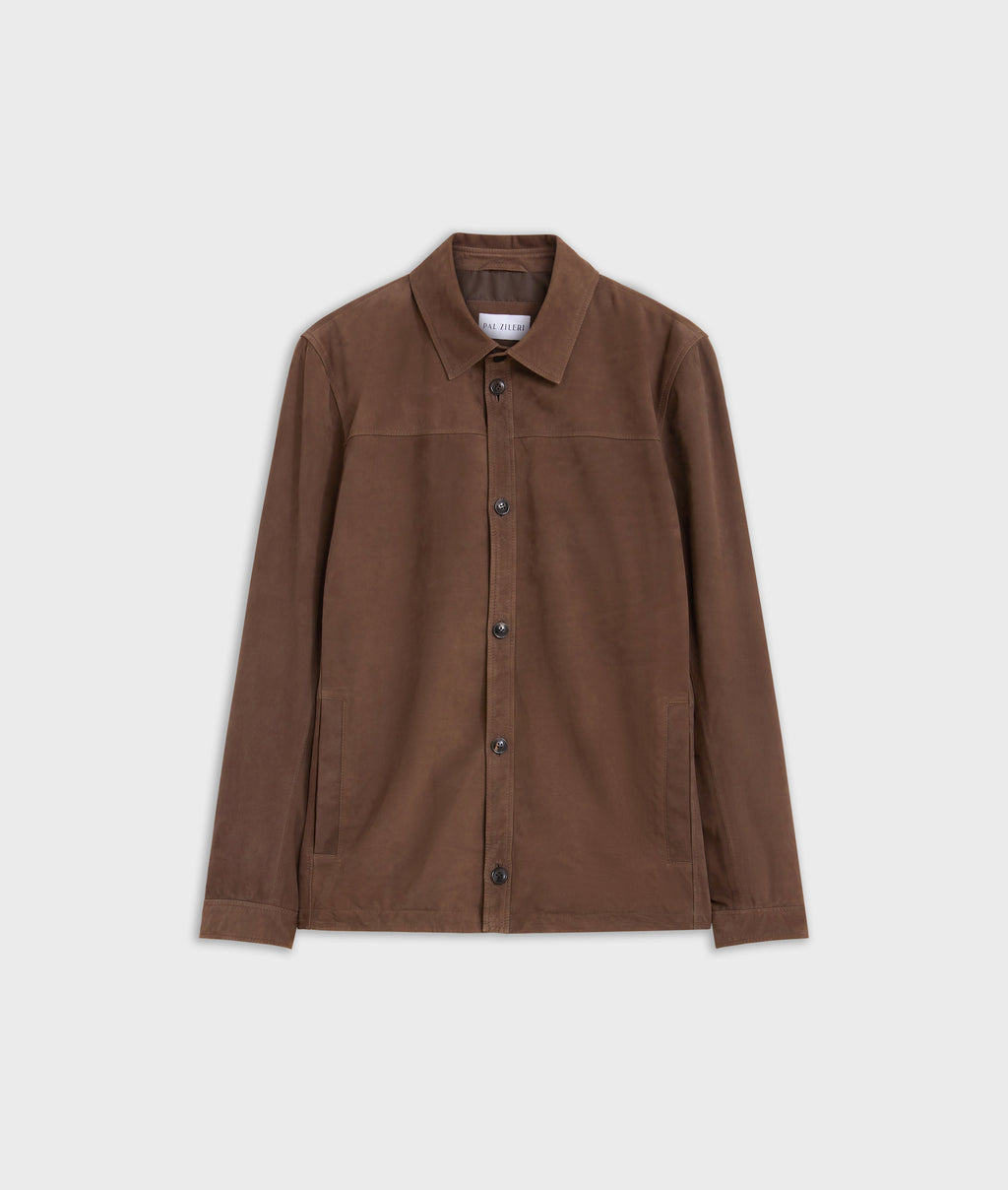 brown calfskin leather bomber blouson in TAN, primary view