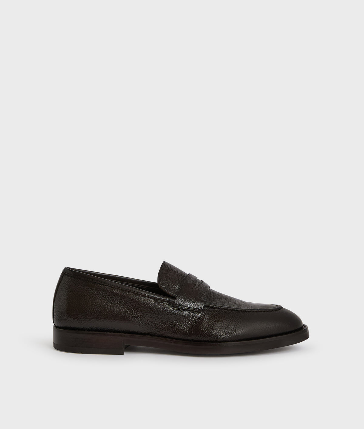 brown calf pebbled leather loafer with leather sole in TOBACCO, primary view