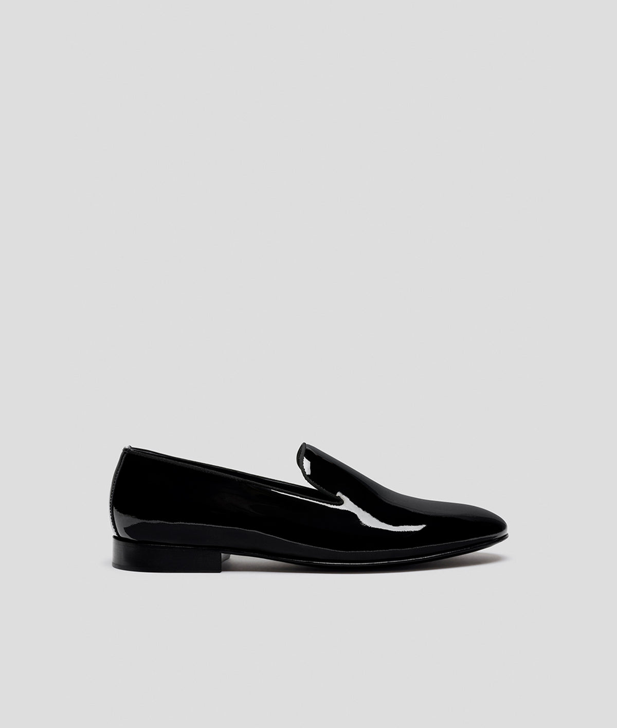 Patent leather loafers in BLACK, primary view