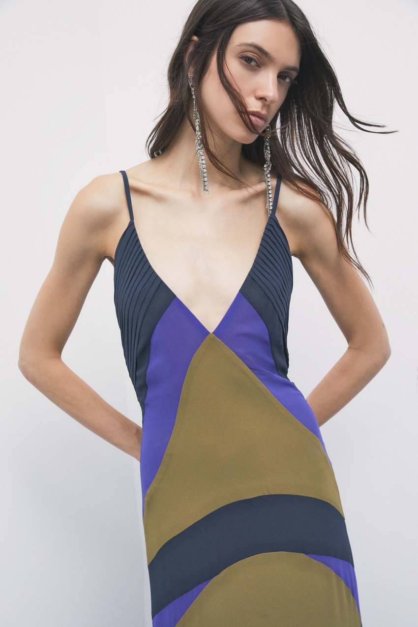 Color block long dress in Nexus Multicolor, view 2