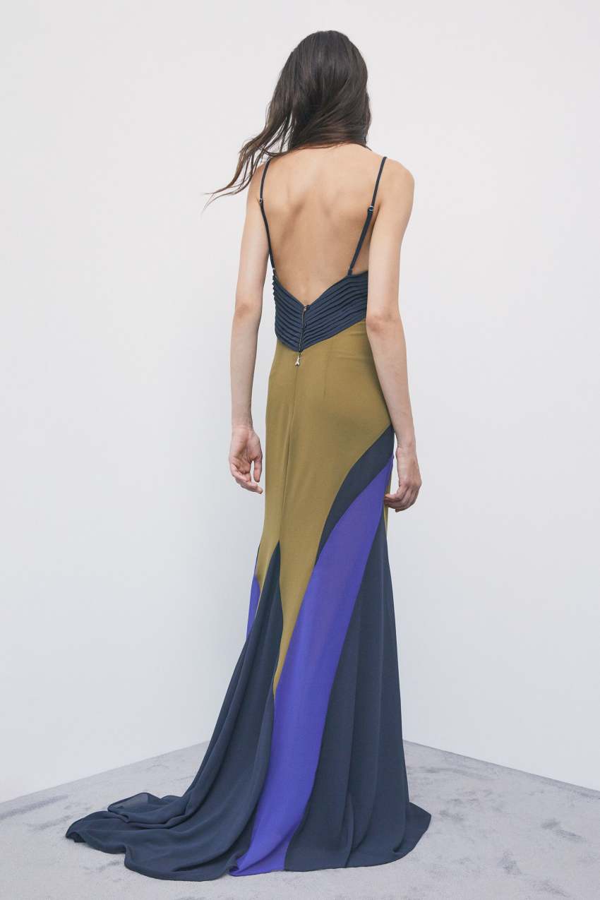 Color block long dress in Nexus Multicolor, view 3