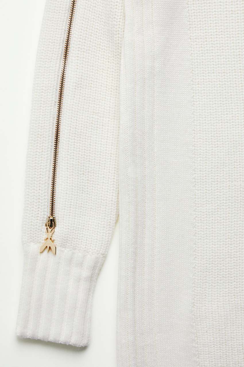 Wool-blend mini dress with zip in Vanilla Ice, view 5
