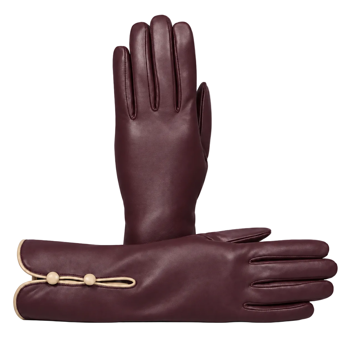 Poise Mid-Length Buttoned Leather Gloves in Begonia, primary view