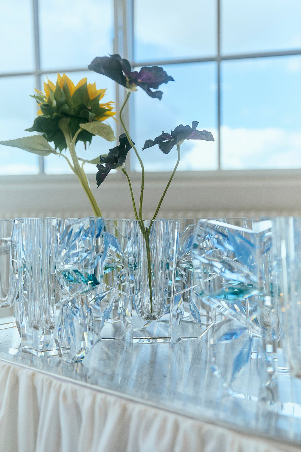 Lucie Vase in Clear/Cobalt/Sky/Blue/Petrol/Slate, view 3
