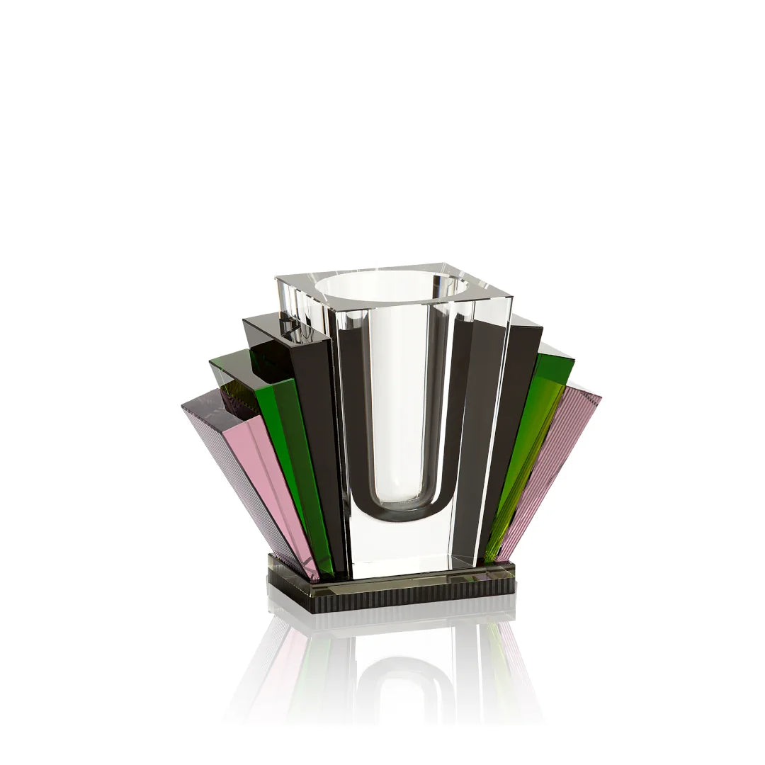 Harlem Vase in Black/Green/Rose/Clear, primary view