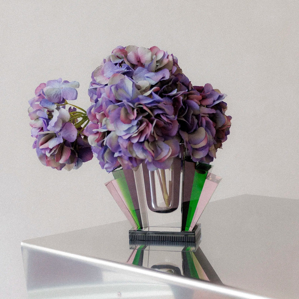 Harlem Vase in Black/Green/Rose/Clear, view 2