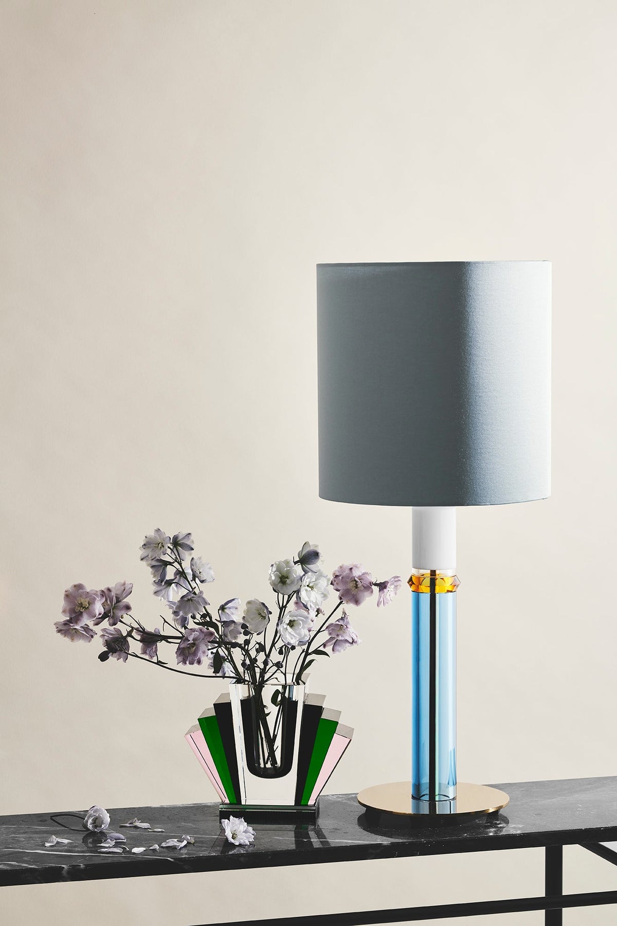 Harlem Vase in Black/Green/Rose/Clear, view 3