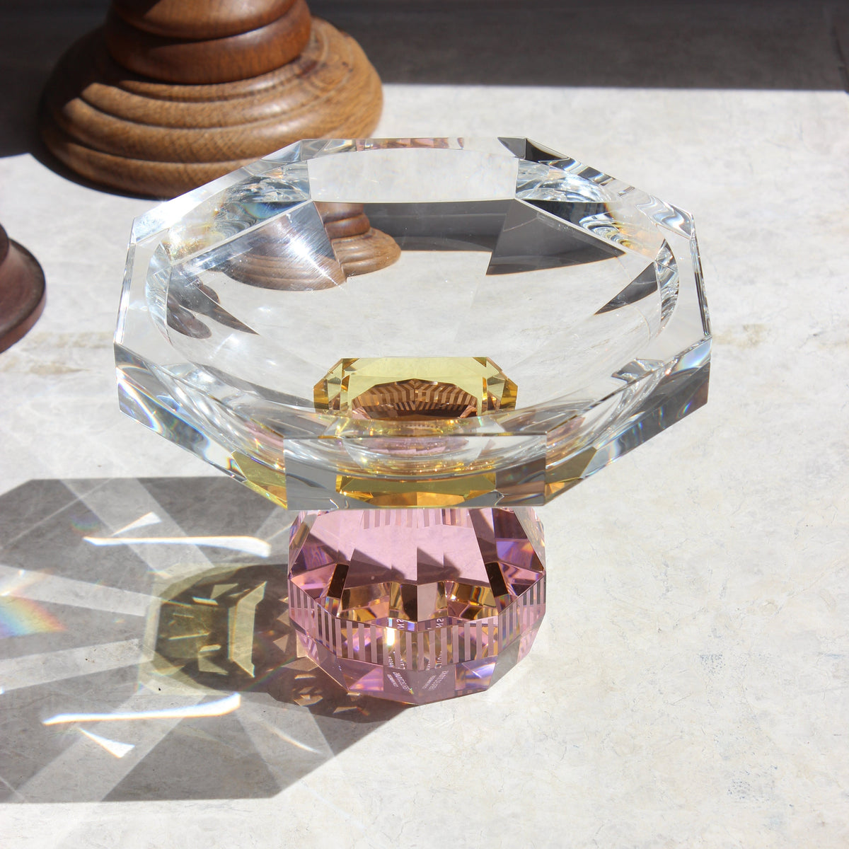 Madison Bowl in Clear/Yellow/Rose, primary view