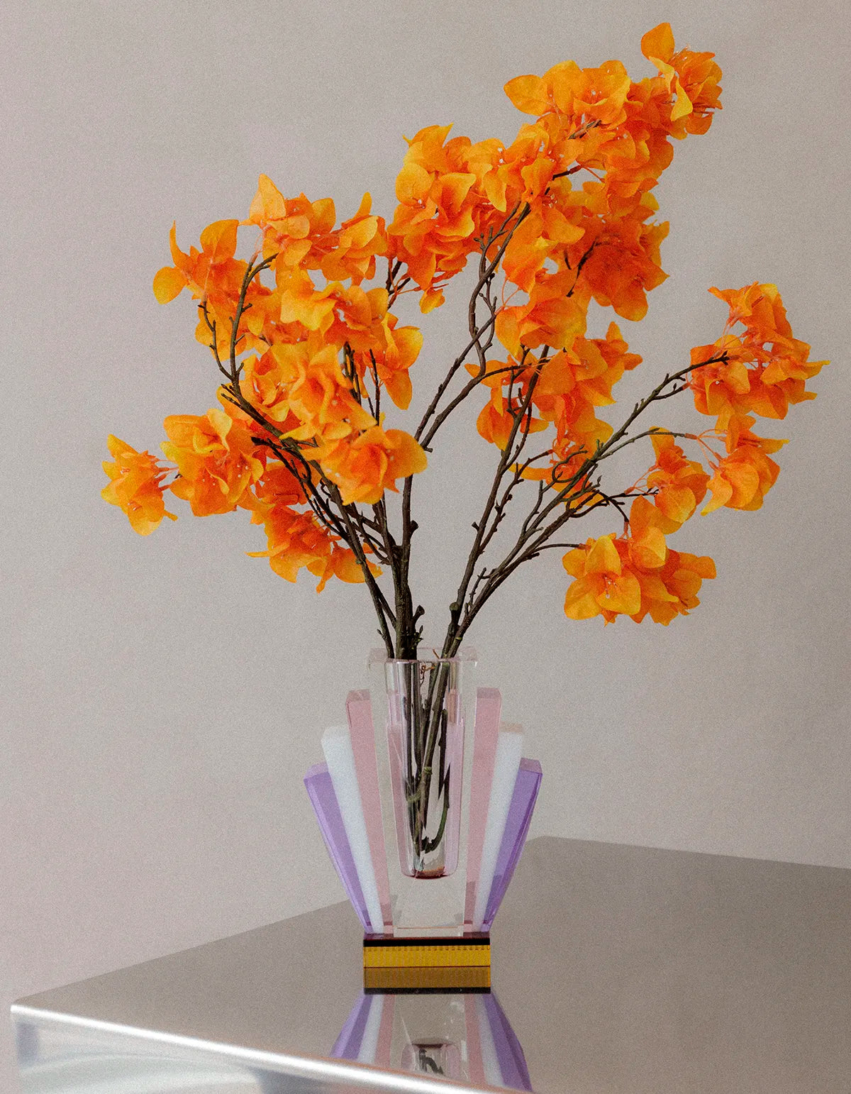 South Beach Vase in Clear/Pink/White/Purple/Yellow, view 3