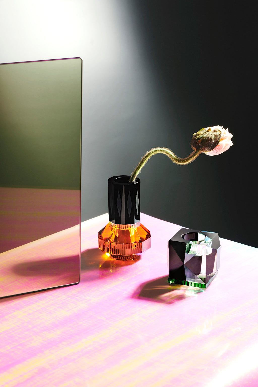 Chicago Vase in Amber/Clear/Black, view 2