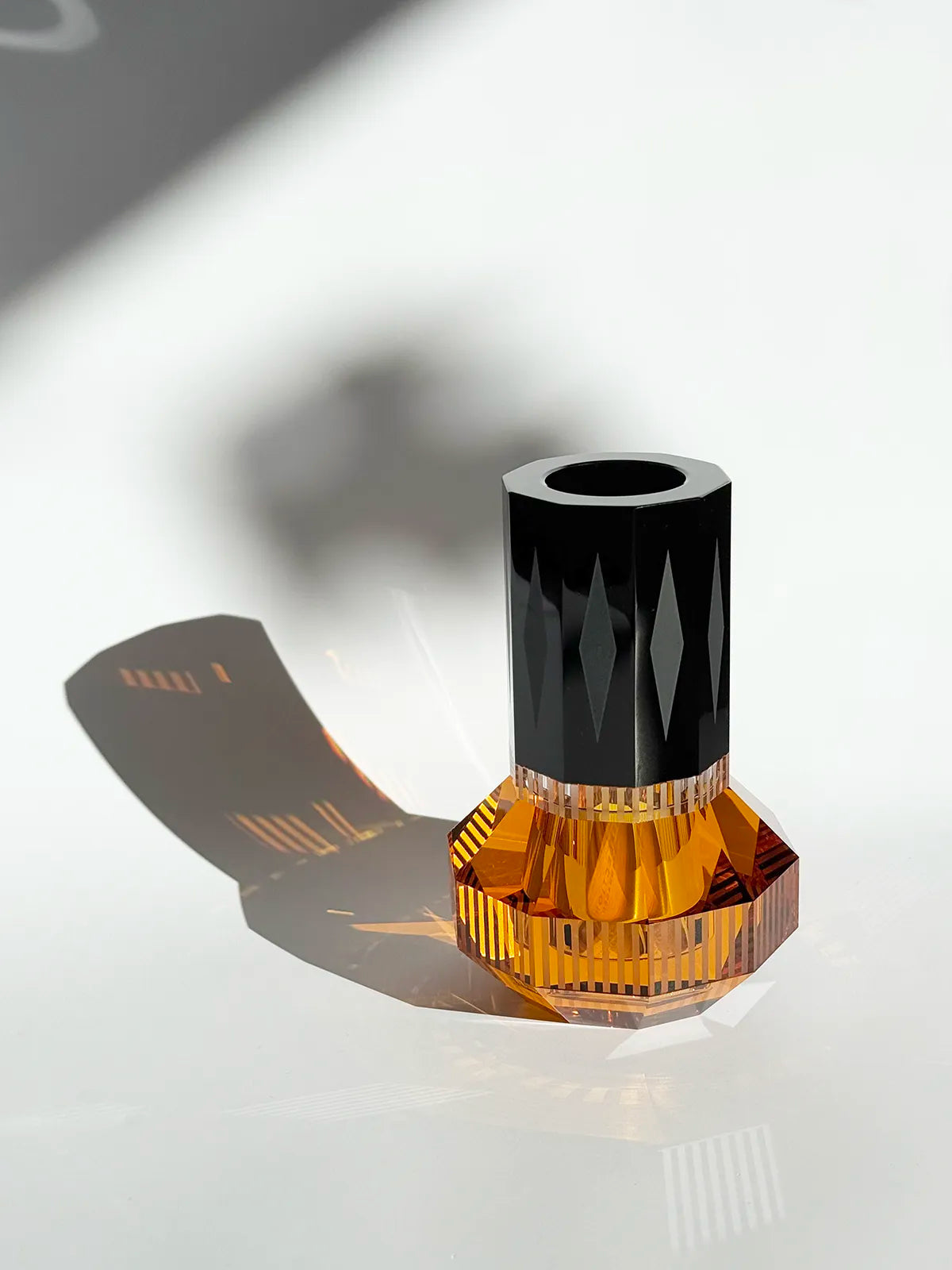 Chicago Vase in Amber/Clear/Black, view 3