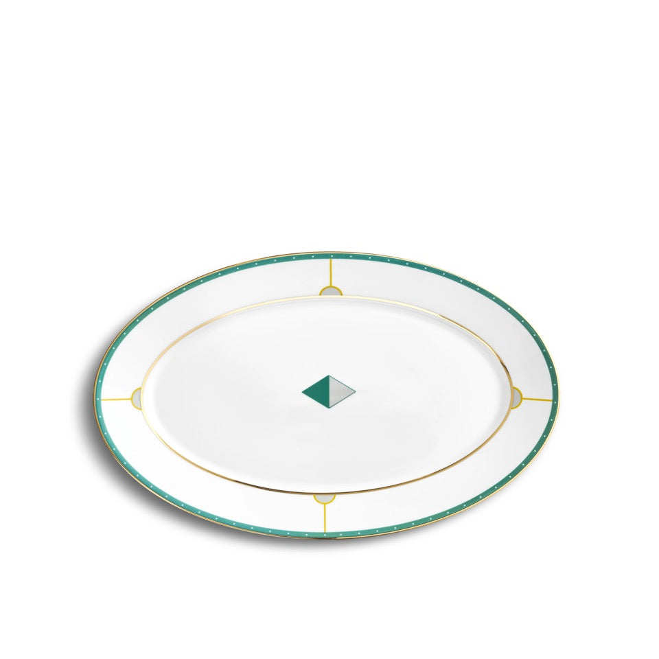 Corsa Oval Platter in Green/Yellow/Gold, primary view [fp-color:green-yellow-gold]